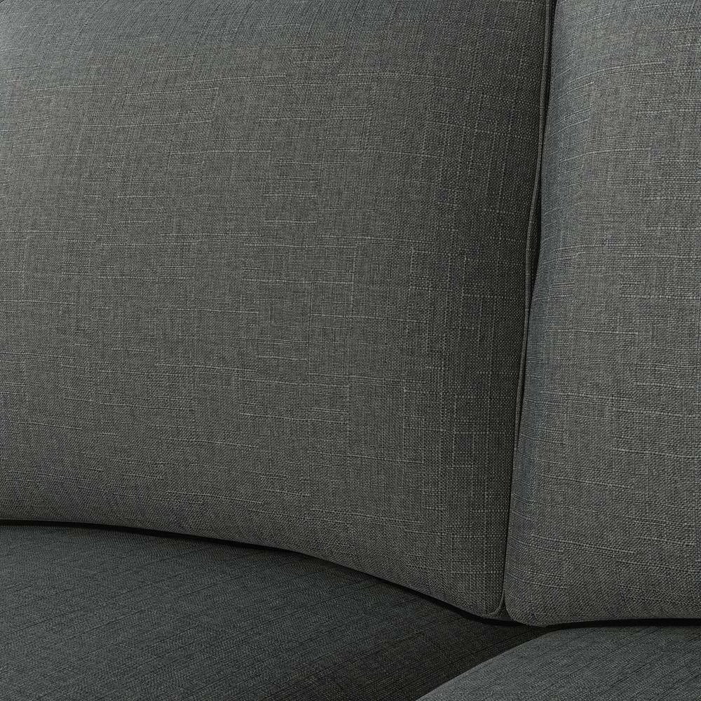 Promo 🌟 LeClaire 79 in. Charcoal Gray Textured Linen-like Fabric 3 Seat Round Arm Sofa by Handy Living ✨ - Image 7