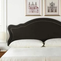Budget 😀 Legacy Dark Charcoal Grey Velvet Upholstered King Headboard by Jennifer Taylor 🎁