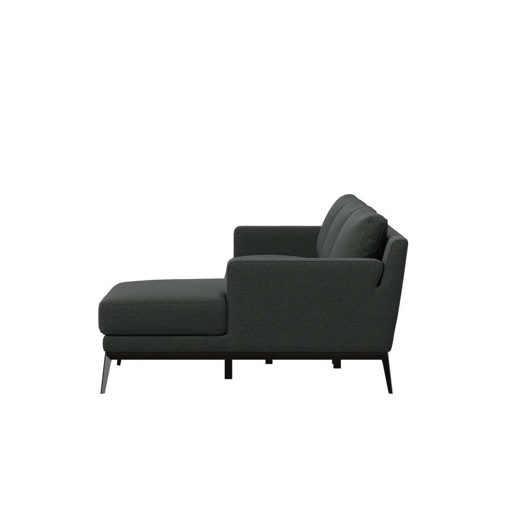 Best Pirce 🧨 Trinette Modern 2-Piece Charcoal Woven Linen Fabric 3-Seat L-Shaped Right Facing Sectional Sofa with Chaise by Handy Living ❤️ - Image 3