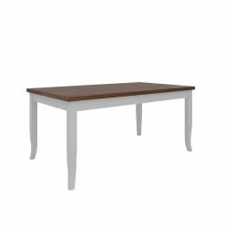 Hot Sale 😉 Arielle Rectangular Butterfly Leaf Dining Table with a Cherry Finished Top and White Legs by Handy Living 🎁