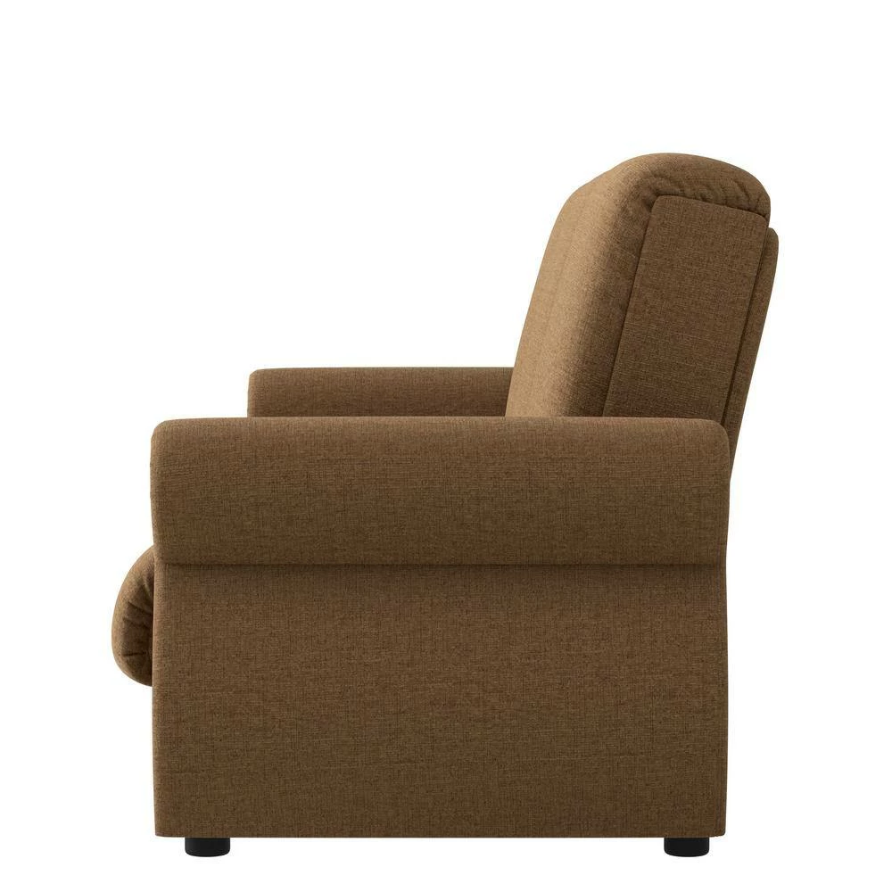 Best reviews of ๐ฏ Reyn 87 in. Wide Chestnut Brown Chenille Flared Rolled Arm 3-Seat Convert-a-Couch Full Size Sofa Bed by Handy Living ๐งจ - Image 3