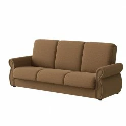 Best reviews of 💯 Reyn 87 in. Wide Chestnut Brown Chenille Flared Rolled Arm 3-Seat Convert-a-Couch Full Size Sofa Bed by Handy Living 🧨