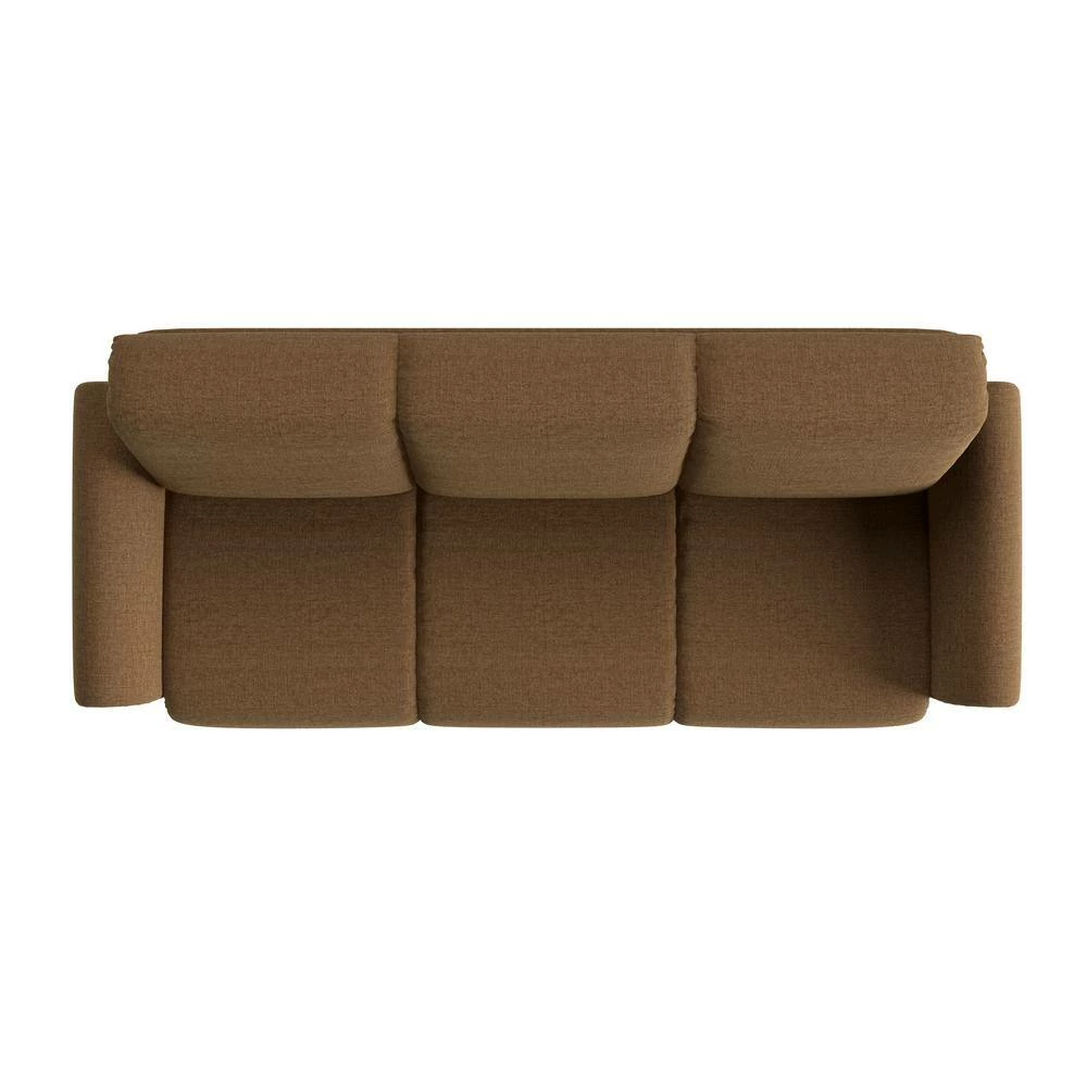 Best reviews of ๐ฏ Reyn 87 in. Wide Chestnut Brown Chenille Flared Rolled Arm 3-Seat Convert-a-Couch Full Size Sofa Bed by Handy Living ๐งจ - Image 4