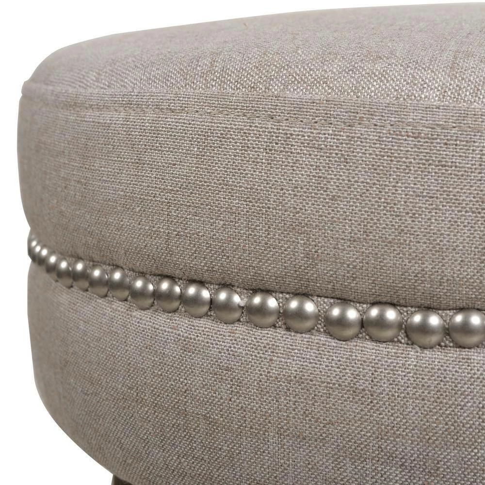 Promo ๐ Vesper 30 in. H Country Gray Linen Round Backless Bar Stool by Jennifer Taylor ๐งจ - Image 6