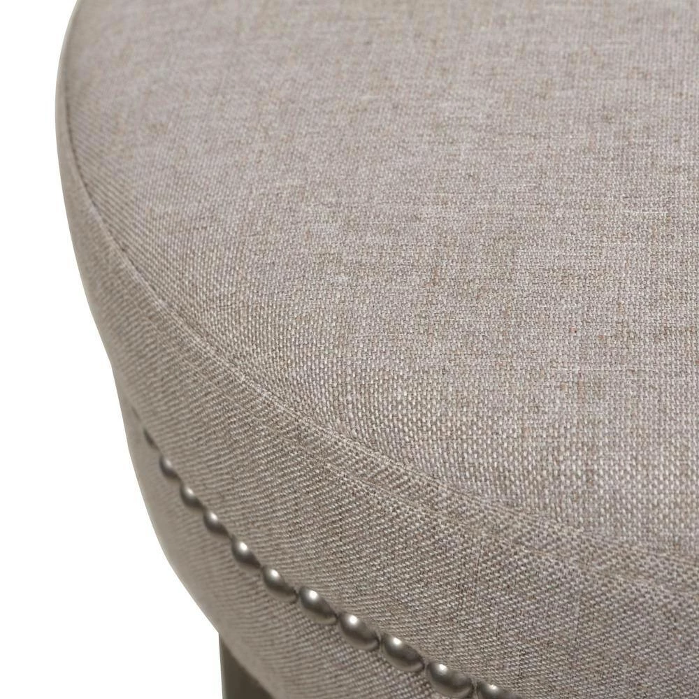 Promo ๐ Vesper 30 in. H Country Gray Linen Round Backless Bar Stool by Jennifer Taylor ๐งจ - Image 2