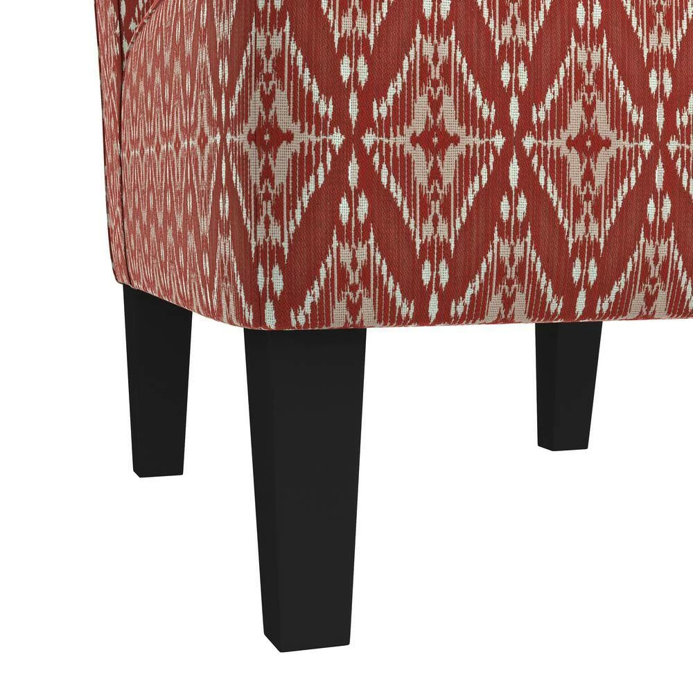 Discount 😍 Reames Cranberry Red Diamond Medallion Fabric Slipper Chairs (Set of 2) by Handy Living ✨ - Image 4