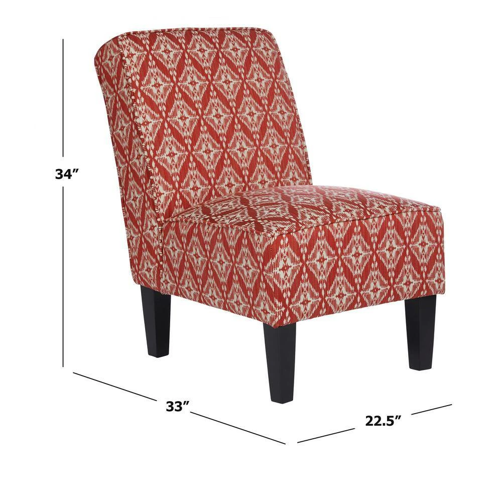 Discount 😍 Reames Cranberry Red Diamond Medallion Fabric Slipper Chairs (Set of 2) by Handy Living ✨ - Image 8
