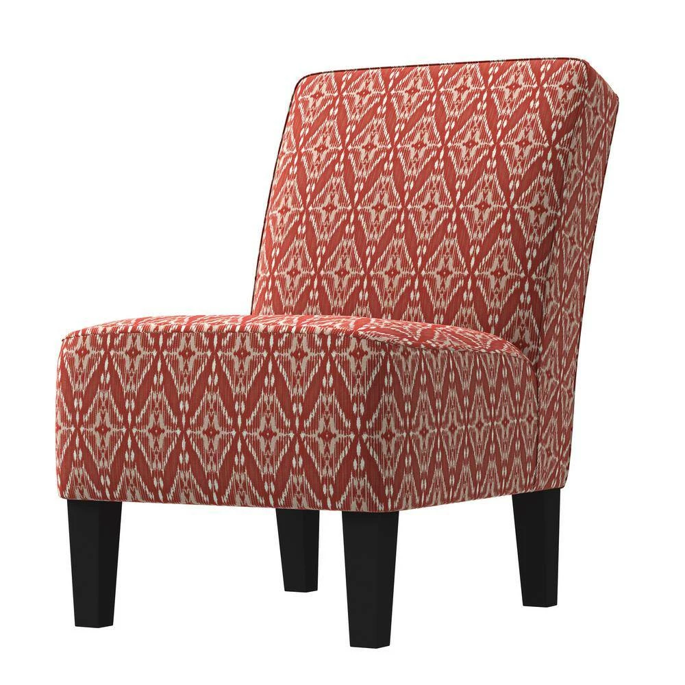 Discount 😍 Reames Cranberry Red Diamond Medallion Fabric Slipper Chairs (Set of 2) by Handy Living ✨ - Image 7
