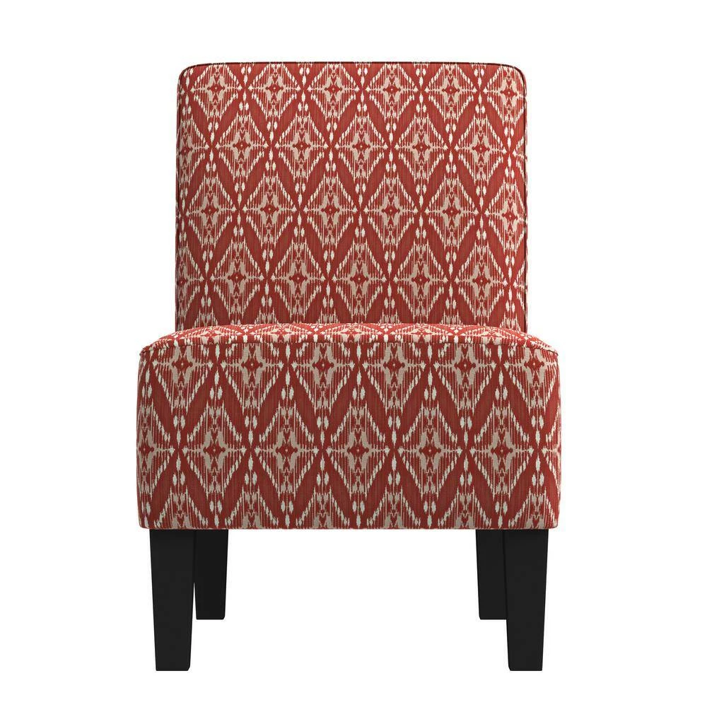Discount 😍 Reames Cranberry Red Diamond Medallion Fabric Slipper Chairs (Set of 2) by Handy Living ✨ - Image 6