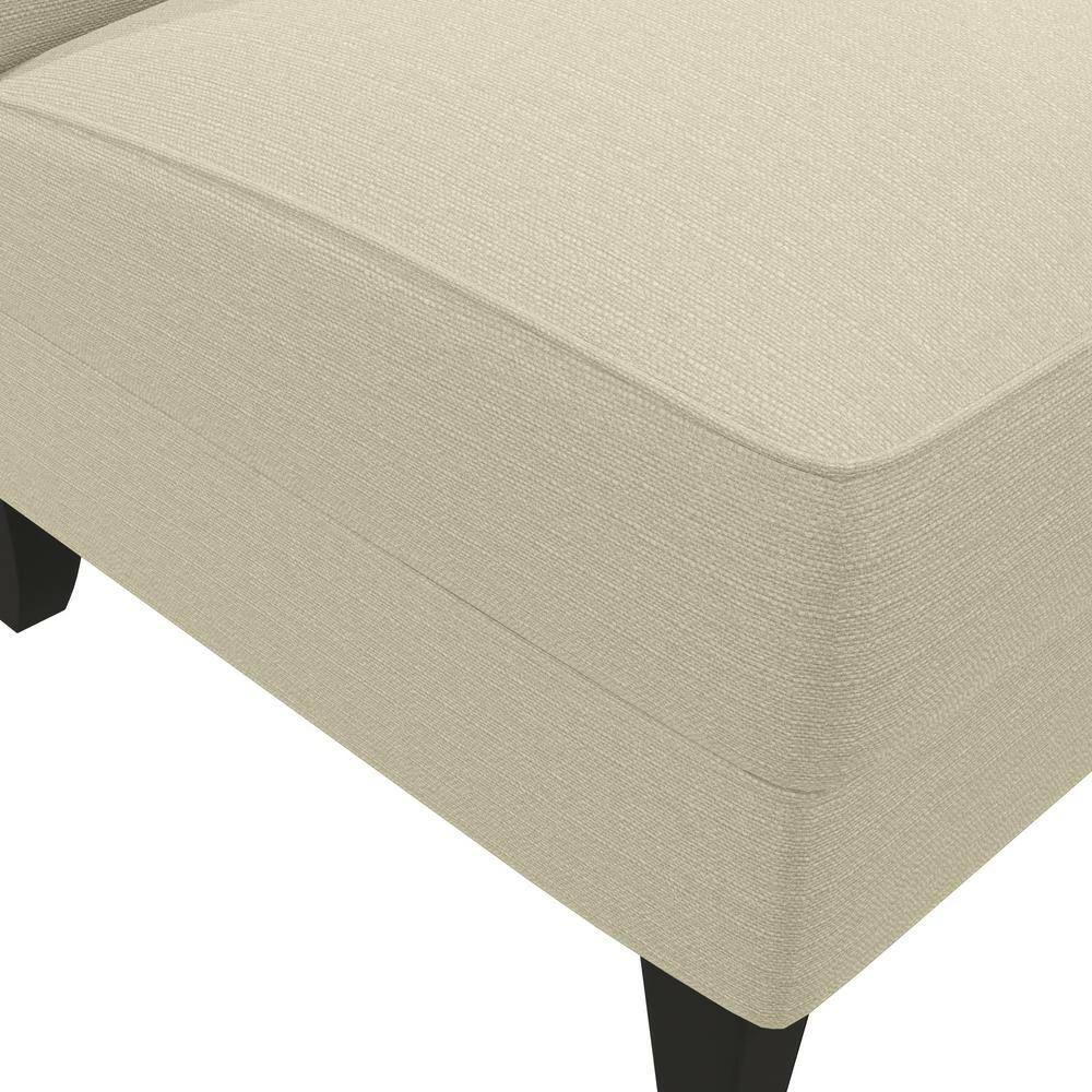 Best Sale 🔔 Shumer Creamy Tan Oatmeal Linen-Like Fabric Slipper Chair by Handy Living 👍 - Image 5