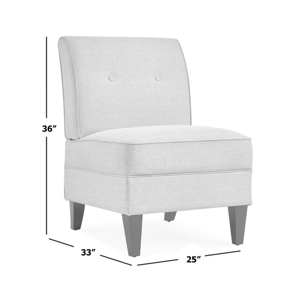 Best Sale 🔔 Shumer Creamy Tan Oatmeal Linen-Like Fabric Slipper Chair by Handy Living 👍 - Image 9