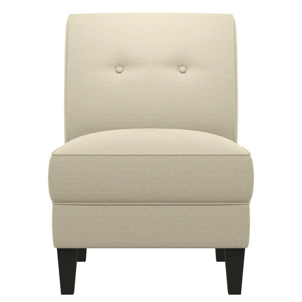 Best Sale 🔔 Shumer Creamy Tan Oatmeal Linen-Like Fabric Slipper Chair by Handy Living 👍 - Image 8