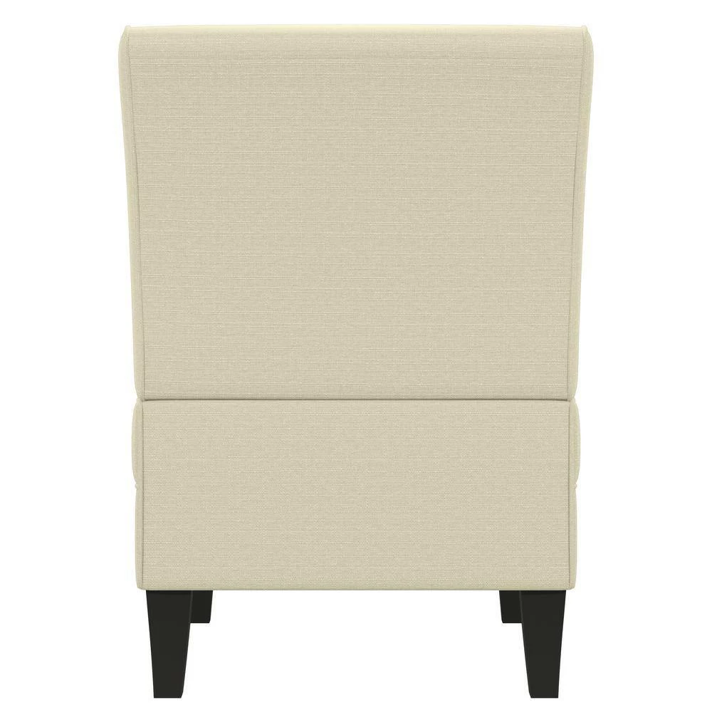 Best Sale 🔔 Shumer Creamy Tan Oatmeal Linen-Like Fabric Slipper Chair by Handy Living 👍 - Image 6