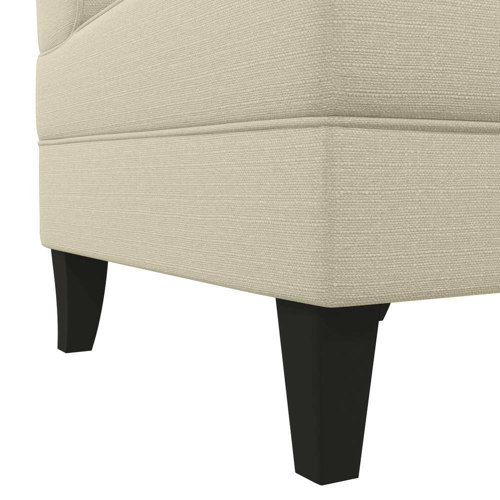 Best Sale 🔔 Shumer Creamy Tan Oatmeal Linen-Like Fabric Slipper Chair by Handy Living 👍 - Image 12