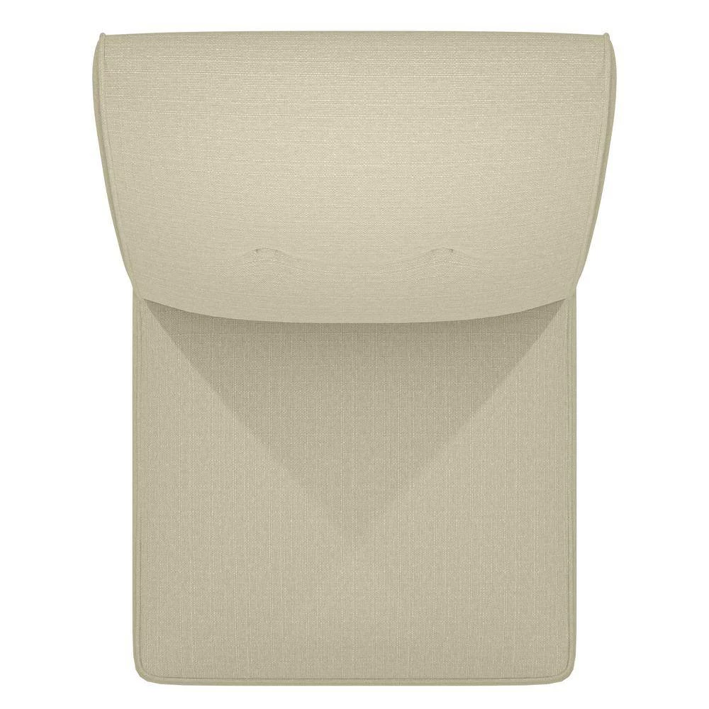 Best Sale 🔔 Shumer Creamy Tan Oatmeal Linen-Like Fabric Slipper Chair by Handy Living 👍 - Image 4