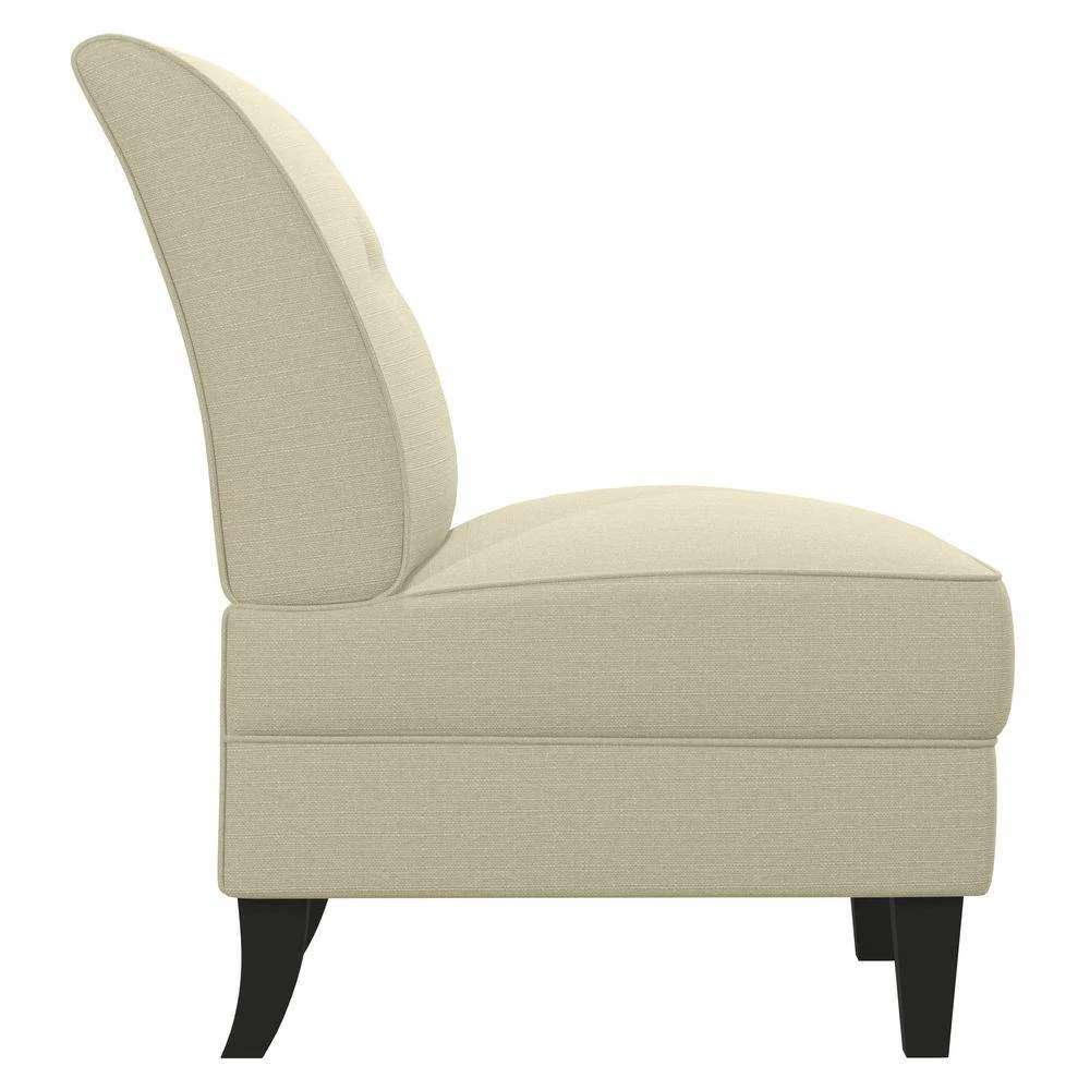 Best Sale 🔔 Shumer Creamy Tan Oatmeal Linen-Like Fabric Slipper Chair by Handy Living 👍 - Image 2