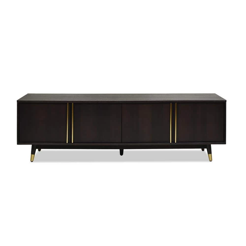 Best deal 🤩 Hausen Brown Oak Wood and Veneer Mid Century Modern Storage Media Console by Jennifer Taylor 😍 - Image 3