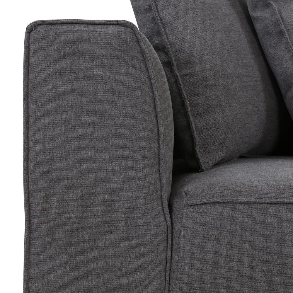 Cheap โค๏ธ Phoenix 3-Piece Dark Gray Polyester 4-Seater L-Shaped Right-Facing Sectional Sofa with Ottoman by Handy Living โ - Image 10