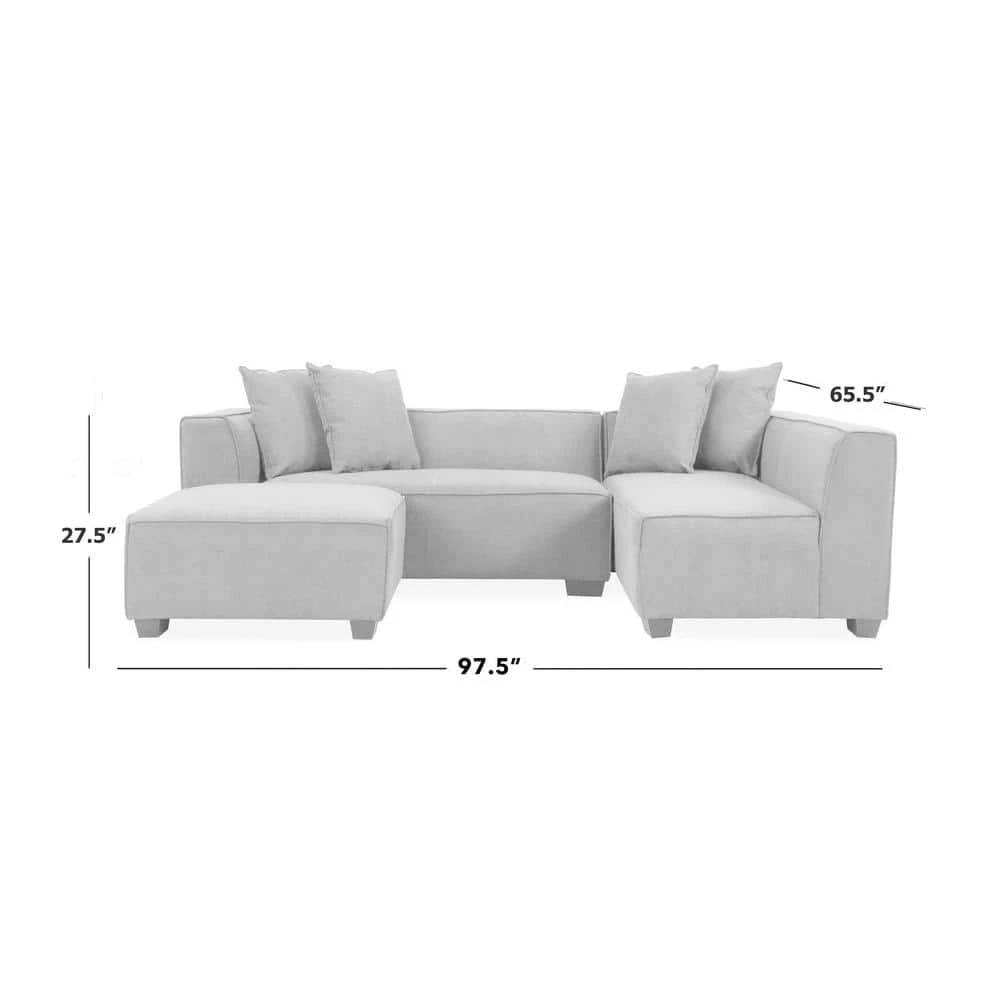 Cheap โค๏ธ Phoenix 3-Piece Dark Gray Polyester 4-Seater L-Shaped Right-Facing Sectional Sofa with Ottoman by Handy Living โ - Image 13