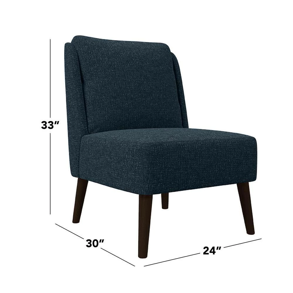 Buy ๐ Aubrey Deep Blue Tweed-Like Woven Fabric Mid-Century Modern Accent Chair by Handy Living ๐คฉ - Image 6