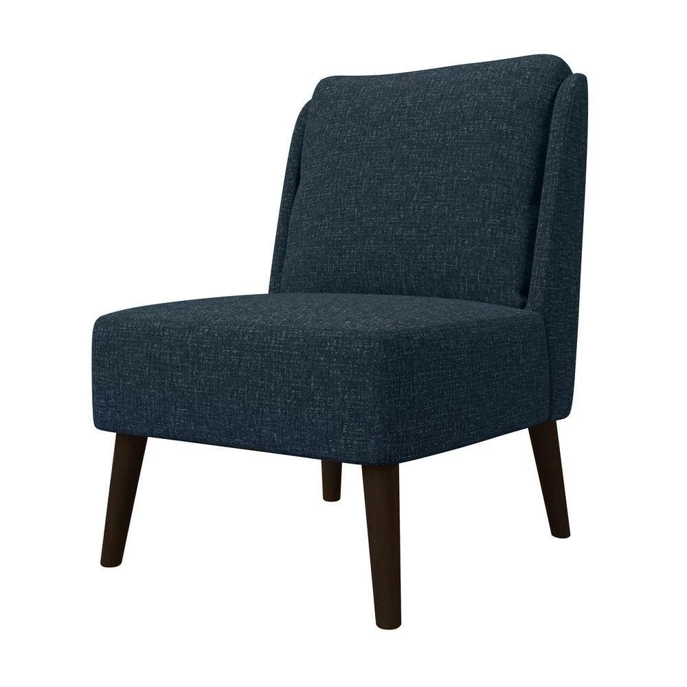 Buy ๐ Aubrey Deep Blue Tweed-Like Woven Fabric Mid-Century Modern Accent Chair by Handy Living ๐คฉ - Image 5