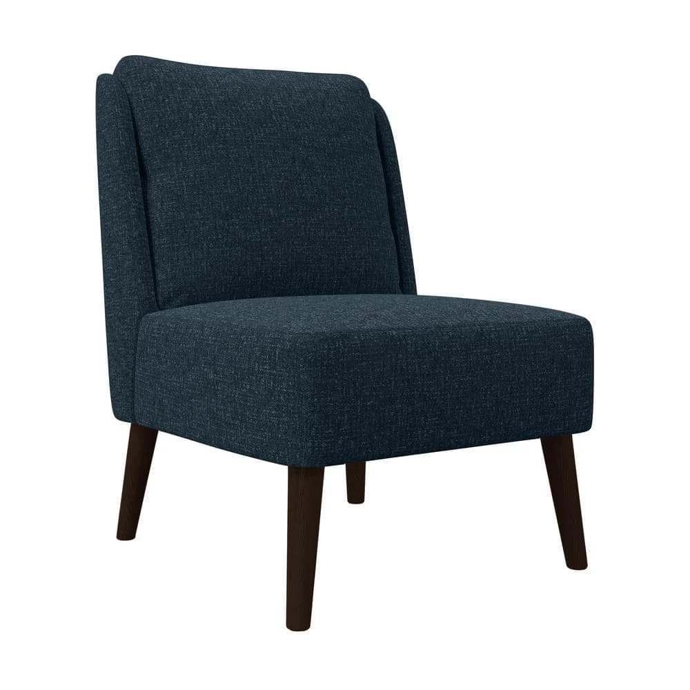 Buy ๐ Aubrey Deep Blue Tweed-Like Woven Fabric Mid-Century Modern Accent Chair by Handy Living ๐คฉ
