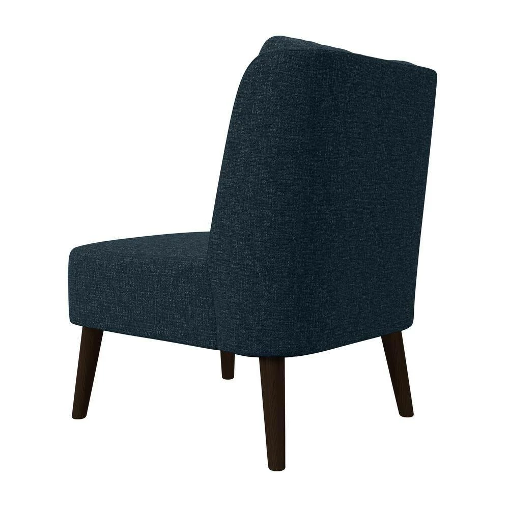 Buy ๐ Aubrey Deep Blue Tweed-Like Woven Fabric Mid-Century Modern Accent Chair by Handy Living ๐คฉ - Image 3