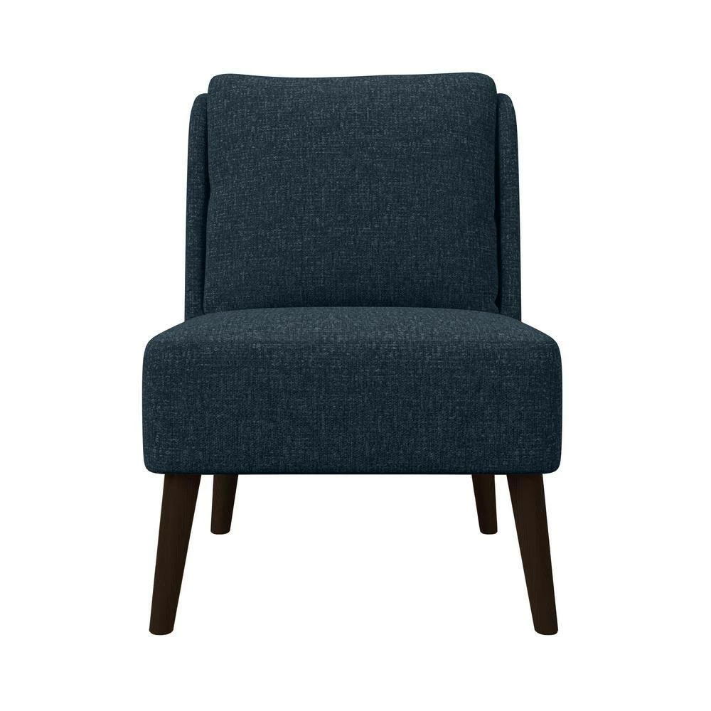 Buy ๐ Aubrey Deep Blue Tweed-Like Woven Fabric Mid-Century Modern Accent Chair by Handy Living ๐คฉ - Image 4