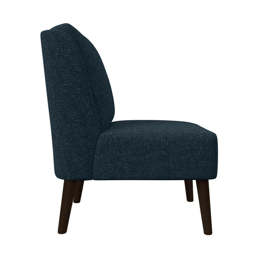 Buy ๐ Aubrey Deep Blue Tweed-Like Woven Fabric Mid-Century Modern Accent Chair by Handy Living ๐คฉ - Image 2
