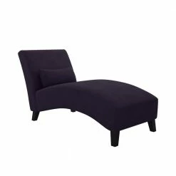 Buy 👍 Keefer Deep Plum Velvet-Like Fabric Chaise with Matching Back Pillow by Handy Living 🤩