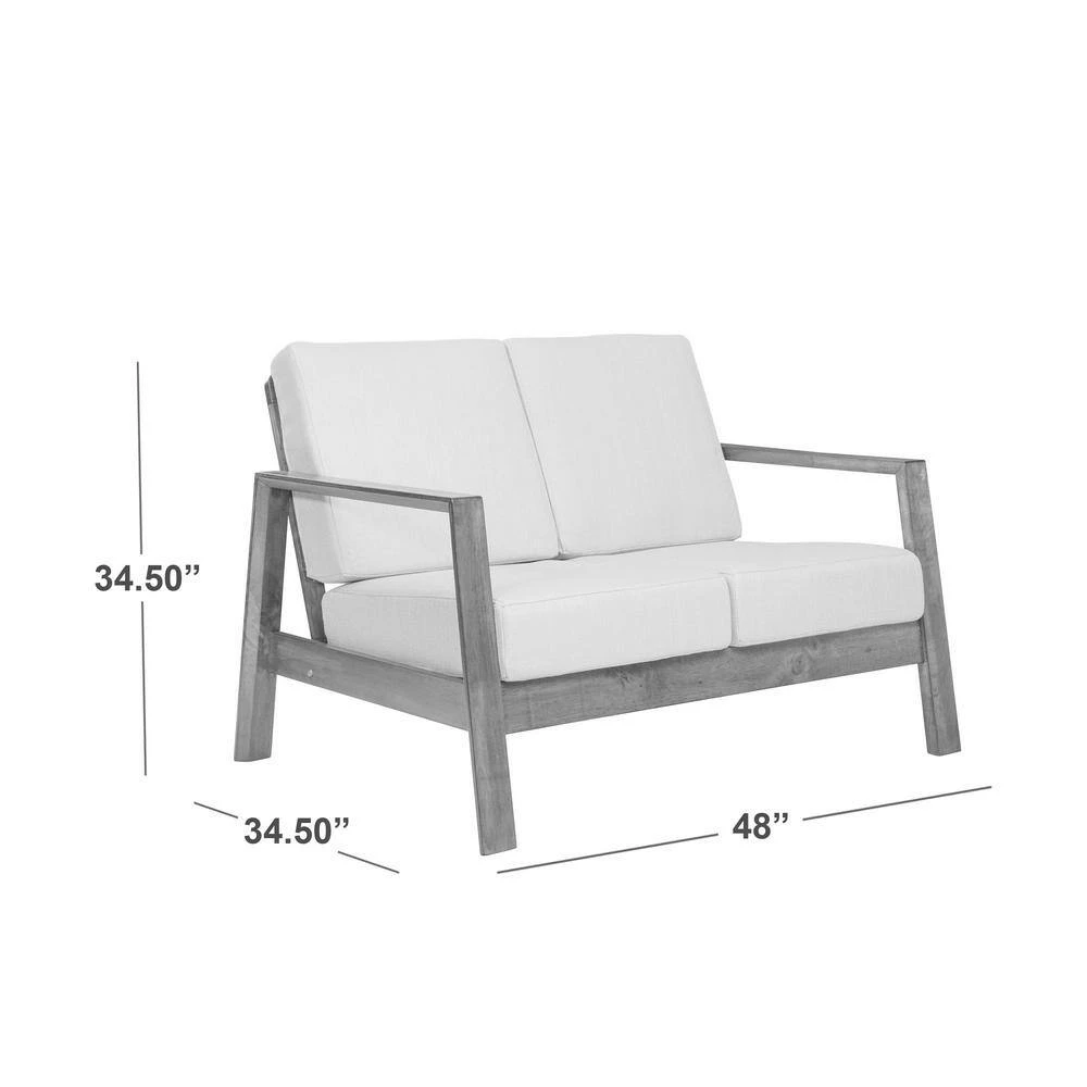 Top 10 ๐ Behnken 48 in. Dove Gray Linen-Like Fabric 2-Seat Mid-Century Modern Loveseat with Exposed Wood Frame in a Cherry by Handy Living ๐ฏ - Image 6