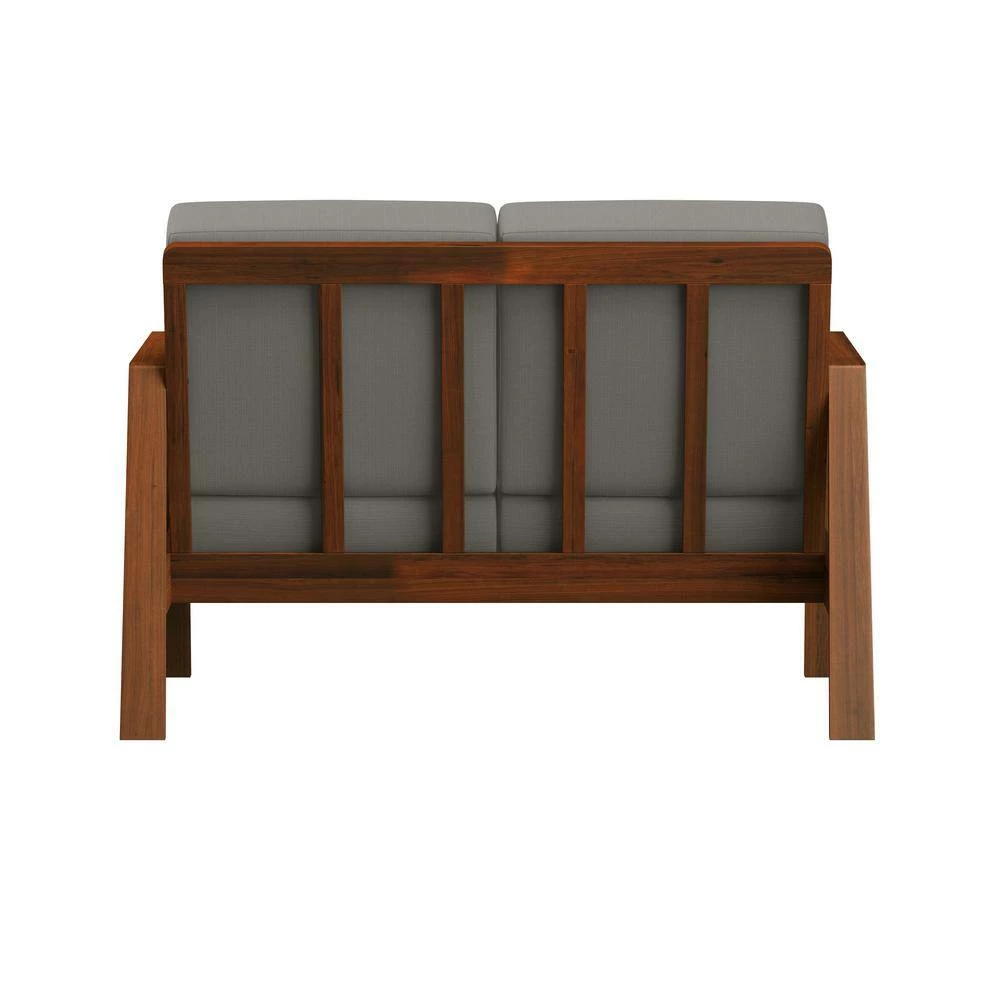 Top 10 ๐ Behnken 48 in. Dove Gray Linen-Like Fabric 2-Seat Mid-Century Modern Loveseat with Exposed Wood Frame in a Cherry by Handy Living ๐ฏ - Image 3