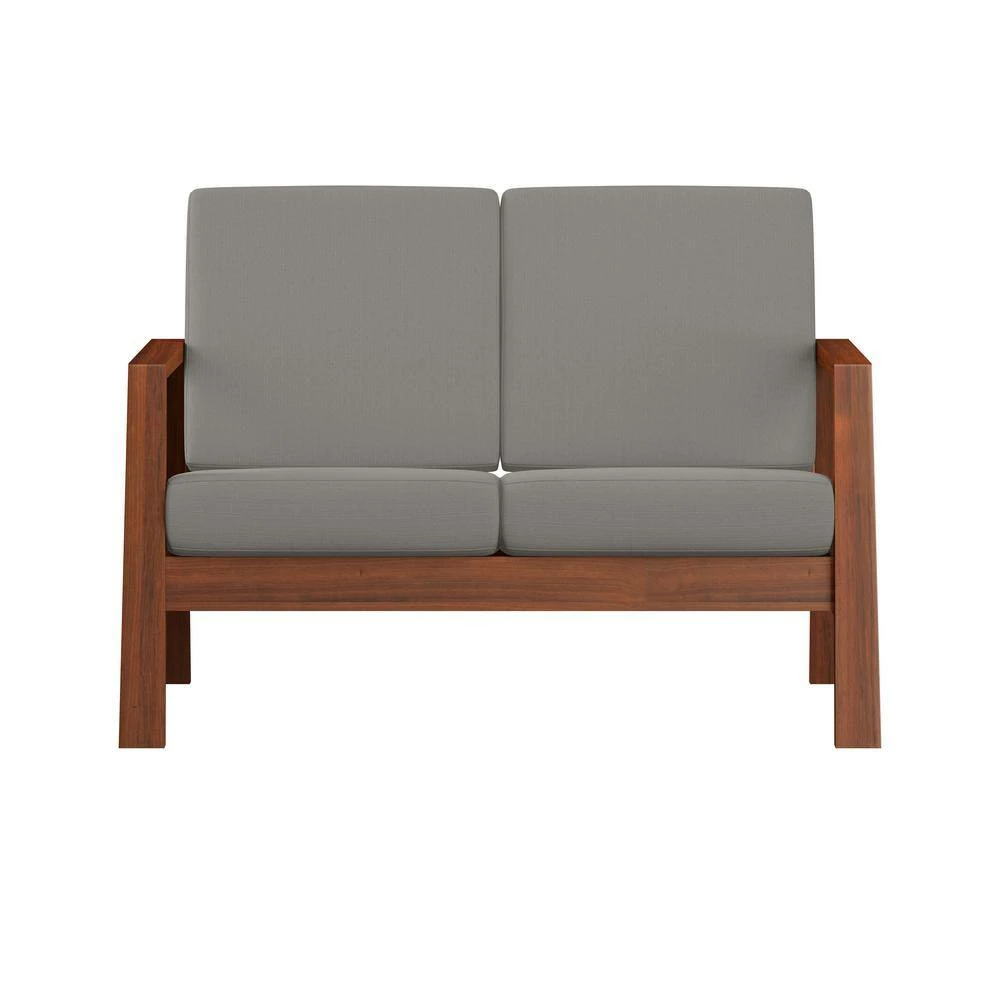 Top 10 ๐ Behnken 48 in. Dove Gray Linen-Like Fabric 2-Seat Mid-Century Modern Loveseat with Exposed Wood Frame in a Cherry by Handy Living ๐ฏ - Image 4