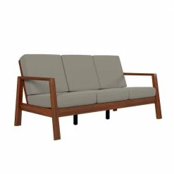 Flash Sale 🔥 Behnken 68.75 in. W Square Arm Fabric Mid-Century Modern Straight Sofa in Dove Gray with Cherry Finished Wood Frame by Handy Living ⌛