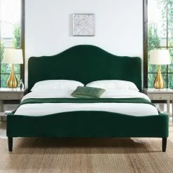 Discount 😉 Beth Evergreen Velvet King Transitional Platform Bed Set by Jennifer Taylor 🔔