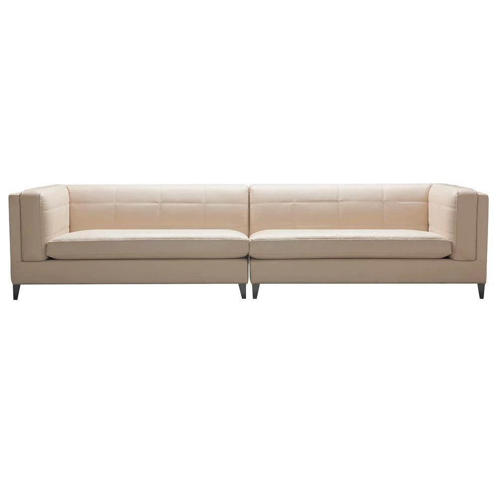Cheapest 🥰 Esquire Fawn Beige Leather 4-Seater Sectional Sofa with Removable Cushions by Jennifer Taylor 💯 - Image 5