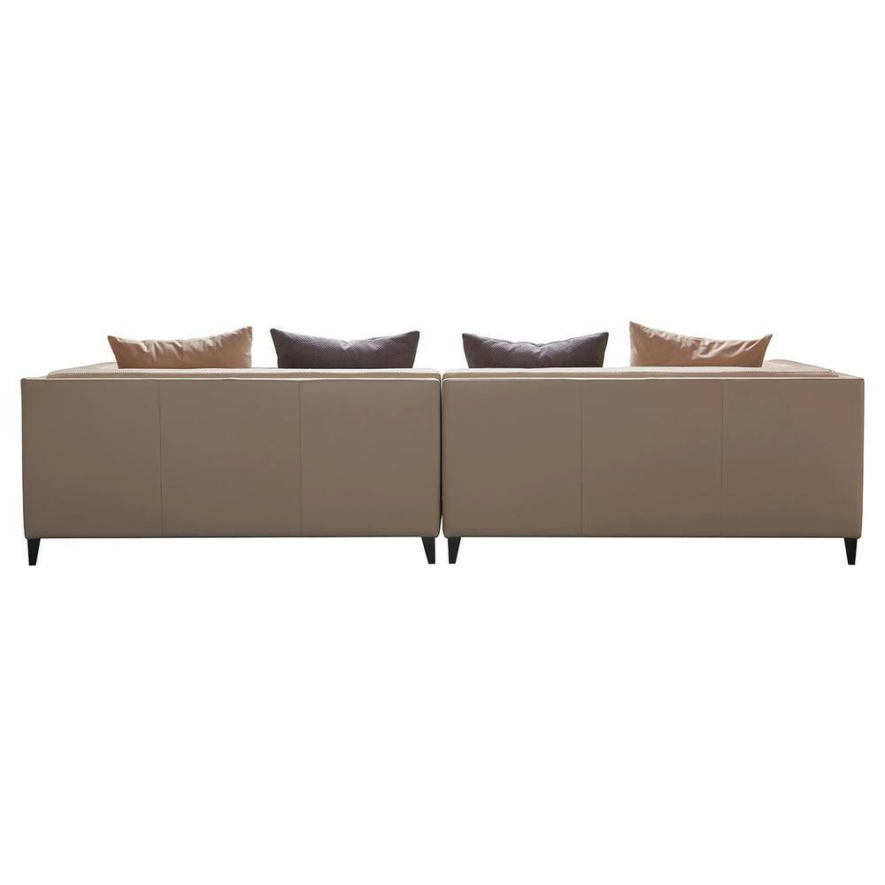 Cheapest 🥰 Esquire Fawn Beige Leather 4-Seater Sectional Sofa with Removable Cushions by Jennifer Taylor 💯 - Image 4