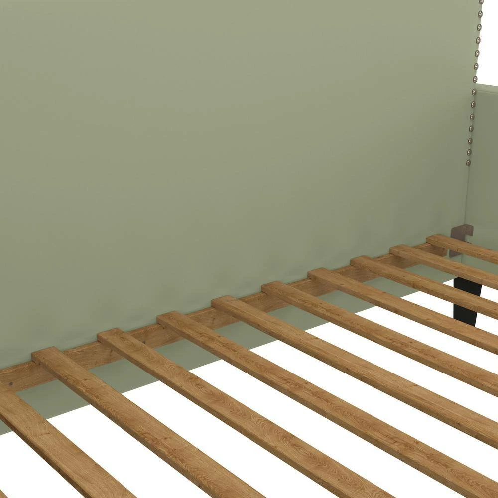 Coupon 👍 Grove Hill Fawn Gray Velvet-Like Fabric Twin Square Back Daybed with Nailhead Trim by Handy Living 😀 - Image 10