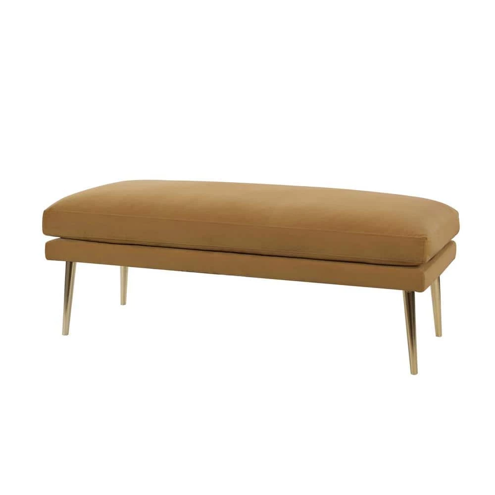 Best Pirce 🔥 Oliver Mid-Century Modern Gold Velvet Entryway Bench by Jennifer Taylor 😍