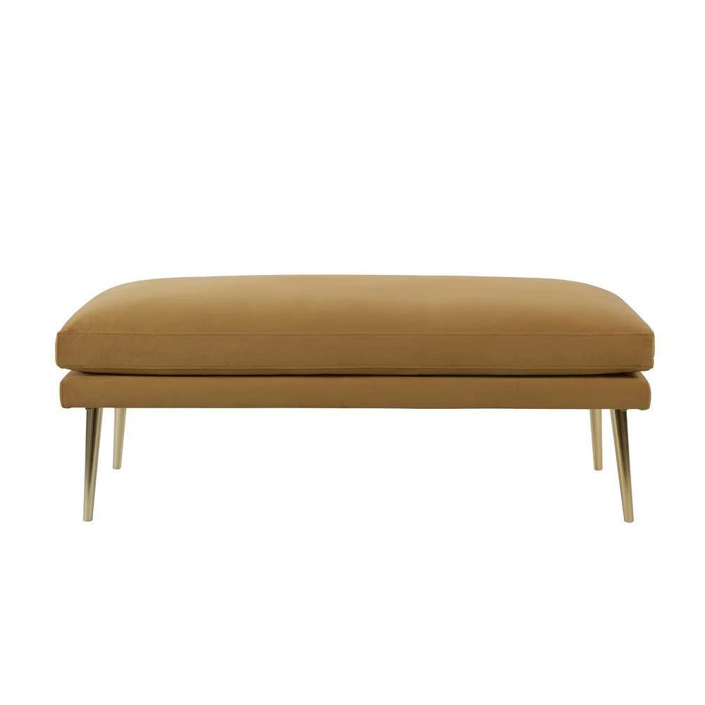 Best Pirce 🔥 Oliver Mid-Century Modern Gold Velvet Entryway Bench by Jennifer Taylor 😍 - Image 4