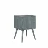 Best Sale ⭐ Freemont Gray Mid Century Modern Square Wood Chest Style End Table with Door by Handy Living ❤️