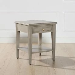 Best reviews of 🔔 Dauphin 20 in. Grey Cashmere Wood Storage Shelf Side Table by Jennifer Taylor 🎉