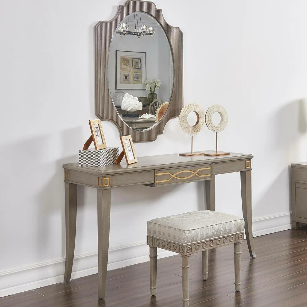 Top 10 ✨ Dauphin Grey Cashmere Gold Accent Console Vanity Table by Jennifer Taylor ⌛ - Image 11