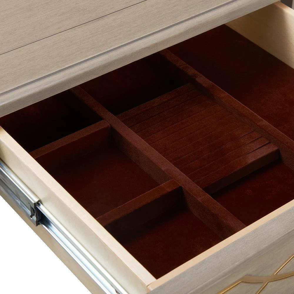 Top 10 ✨ Dauphin Grey Cashmere Gold Accent Console Vanity Table by Jennifer Taylor ⌛ - Image 10