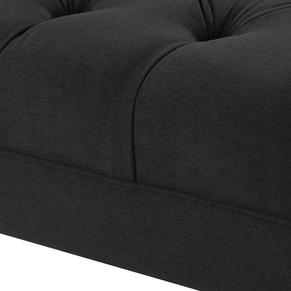Budget 🌟 Harrison Jet Black Tufted Roll Arm Chaise Lounge by Jennifer Taylor ✔️ - Image 8