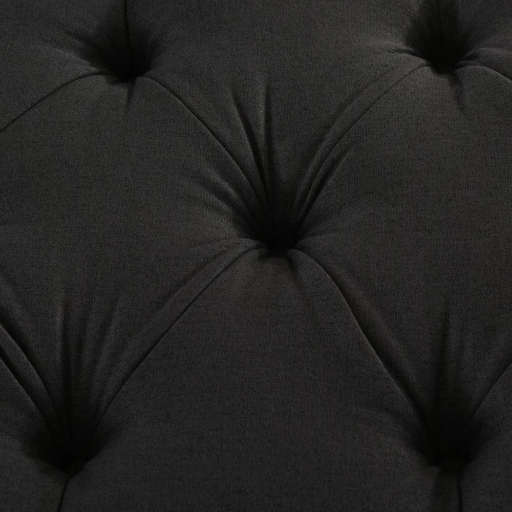 Budget 🌟 Harrison Jet Black Tufted Roll Arm Chaise Lounge by Jennifer Taylor ✔️ - Image 7