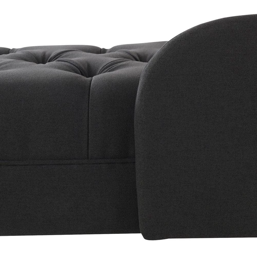 Budget 🌟 Harrison Jet Black Tufted Roll Arm Chaise Lounge by Jennifer Taylor ✔️ - Image 10