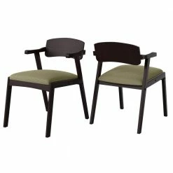 Top 10 ๐ฅฐ Richman Mid Century Modern Dining Arm Chairs w/Brown Finished Back & Upholstered Seat Cushion in Tan Fabric, Set of 2 by Handy Living โจ