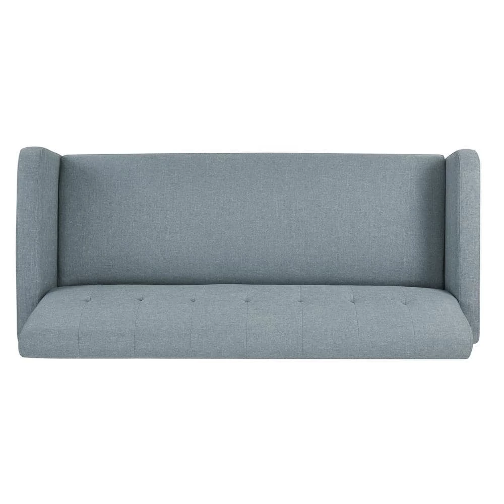 Outlet โ Kingston Light Blue Linen Mid Century Modern Sofa with Natural Legs by Handy Living โ - Image 4