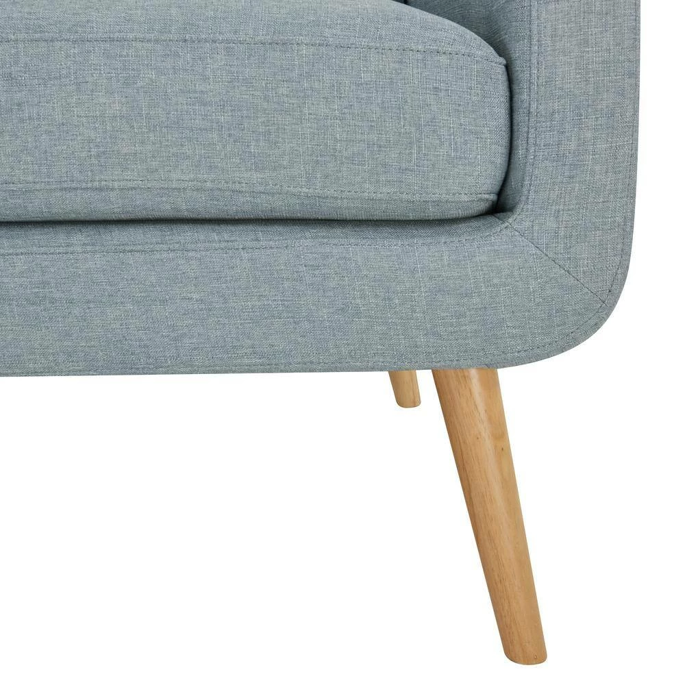 Outlet โ Kingston Light Blue Linen Mid Century Modern Sofa with Natural Legs by Handy Living โ - Image 12